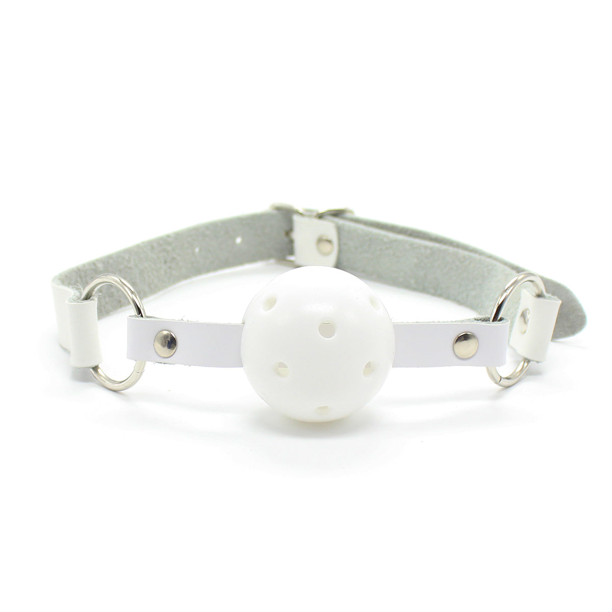 White Drooling Hollow Tease Mouth Ball Gag