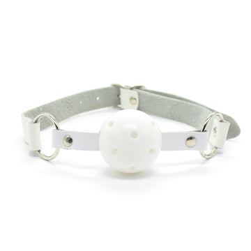 White Drooling Hollow Tease Mouth Ball Gag