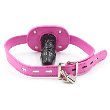 BDSM Slave Femdom Pink Face Dildo Gag
