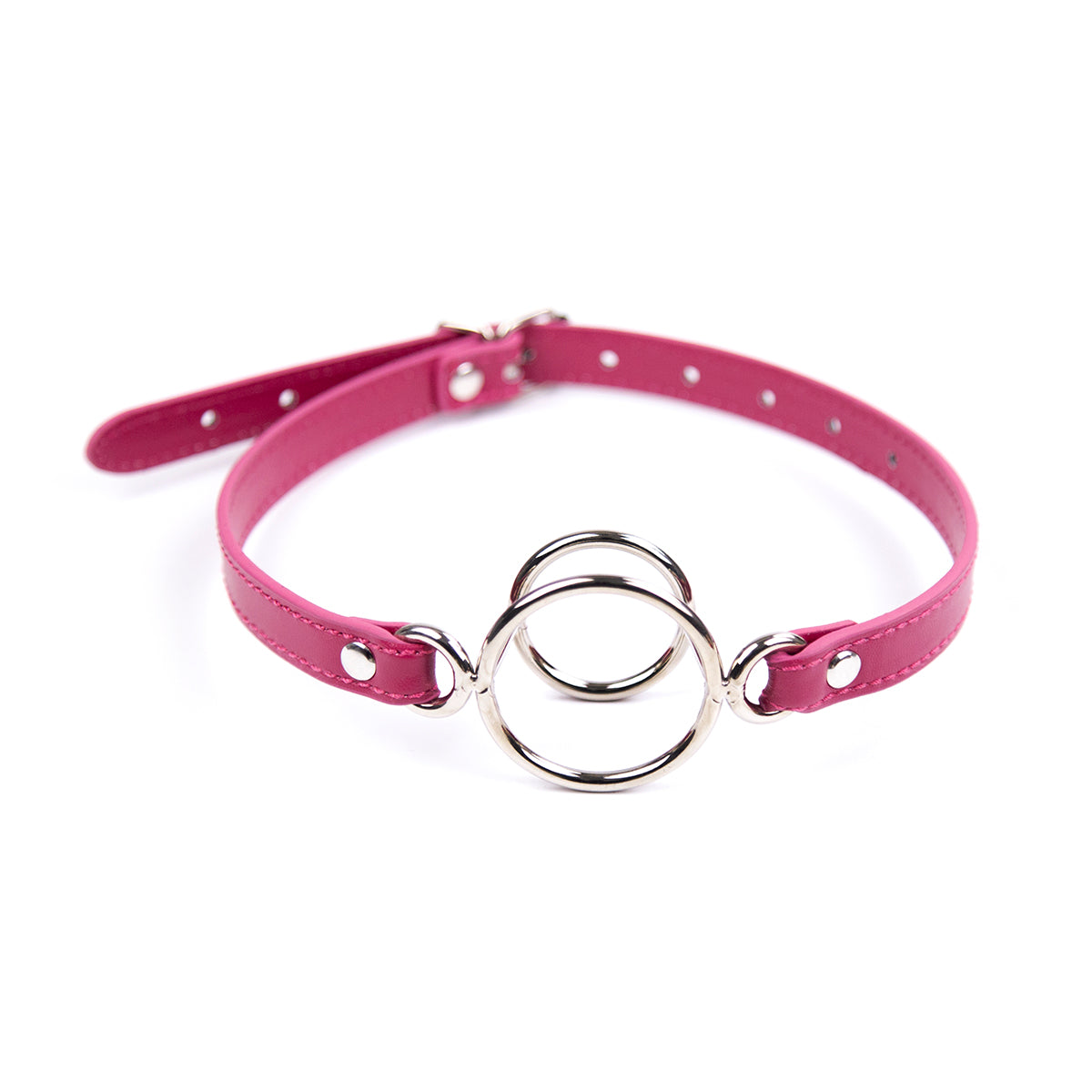 Adjustable Pink O Ring BDSM Metal Gag