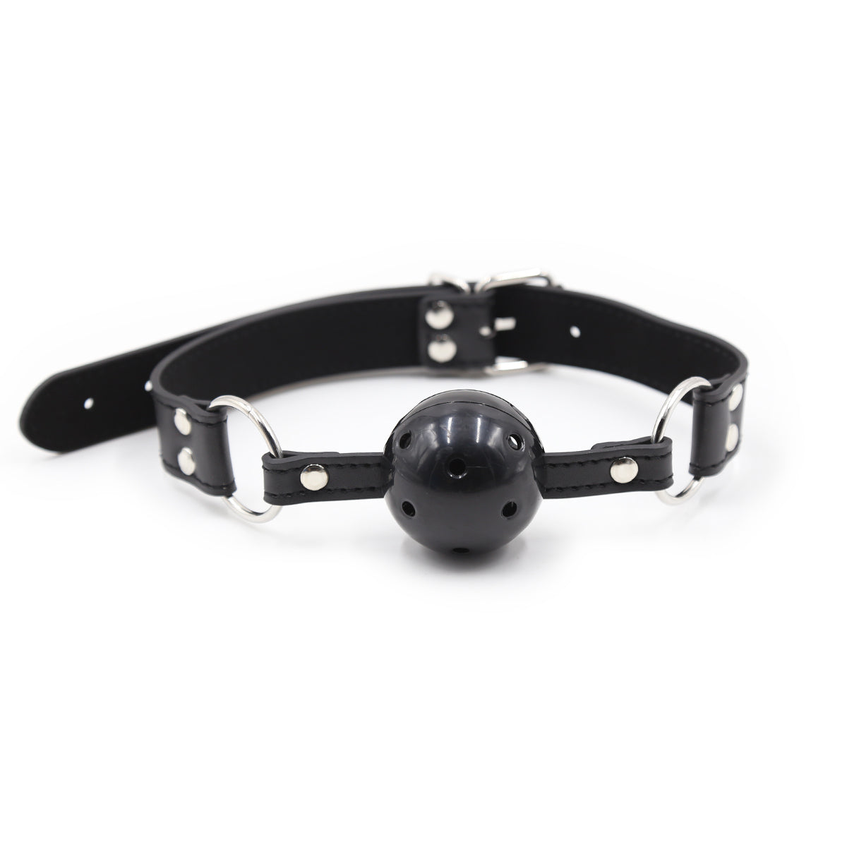 BDSM Toys Black Leather Adjustable Ball Gag