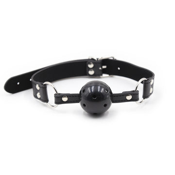 BDSM Toys Black Leather Adjustable Ball Gag