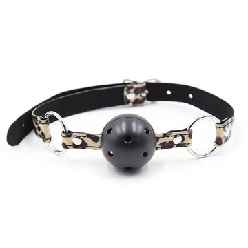 Leopard Flirting Tied Strap Open Mouth Gag