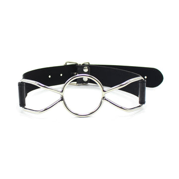 Black Leather Forced Open Mouth Spider Gag