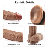 Load image into Gallery viewer, 10 inch crooked mouth brown dildo