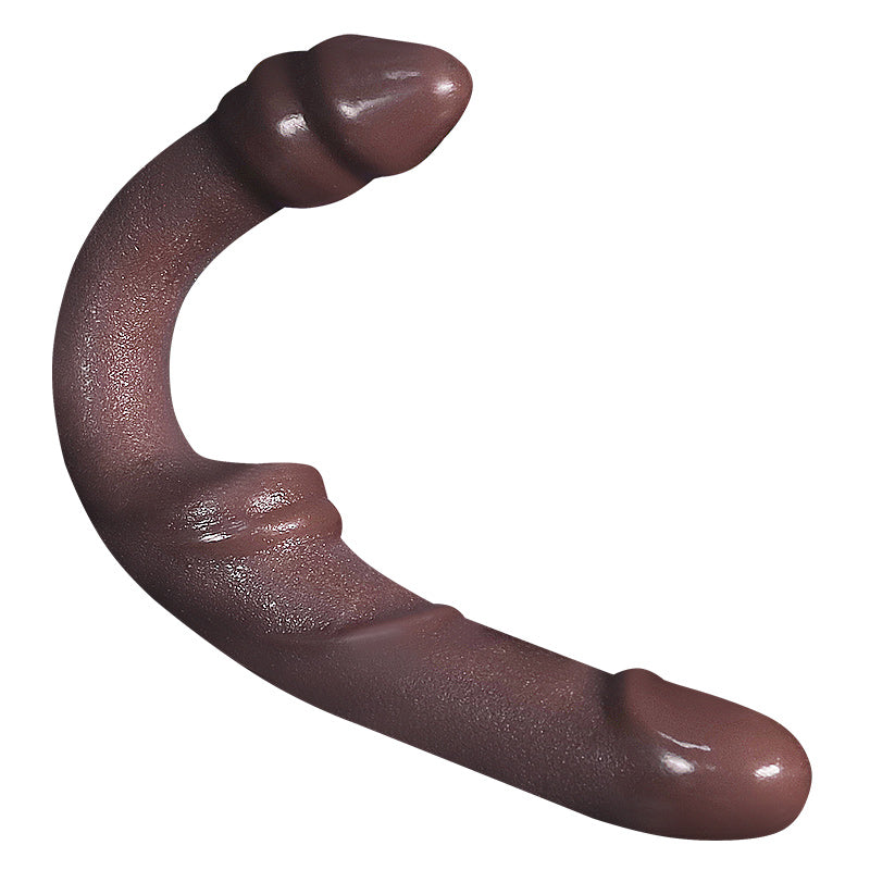 Brown Couple Silicone Strapless Pegging Dildo