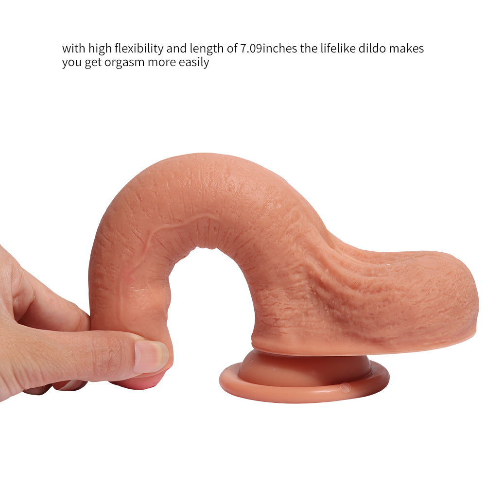 Realistic Uncut Dildo Silicone 7 inch