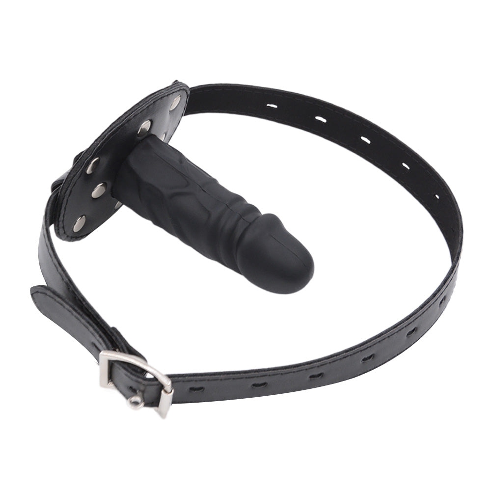 3.9 Inch Leather Strap Face Dildo
