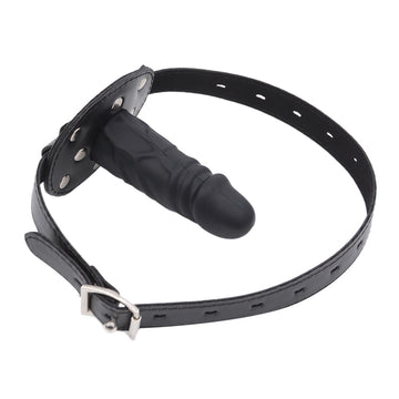 3.9 Inch Leather Strap Face Dildo