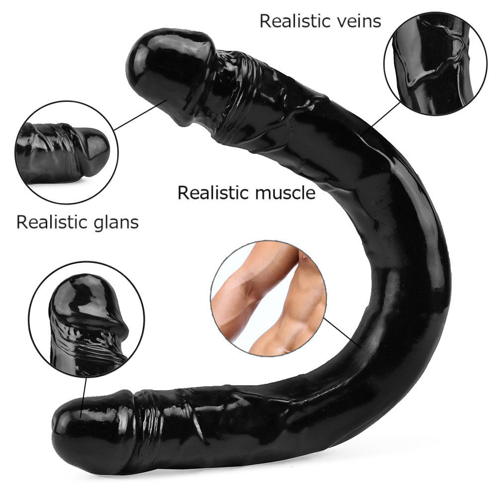 Black Double Dildo 15 inch Long Sex Toy