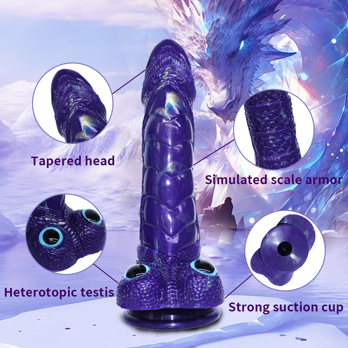 Sci-Fi Dragon Scale Dildo with Vibrator