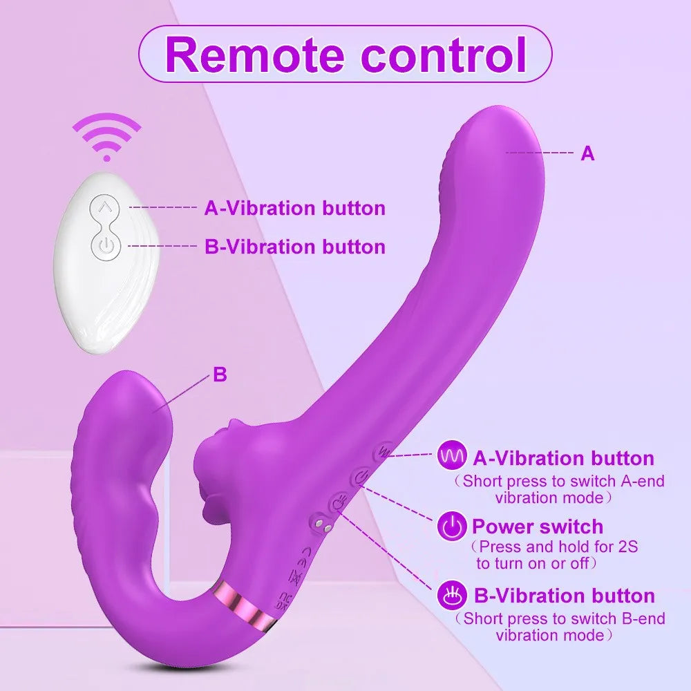 Insertable Strapless Dildo Lesbian Vibrator