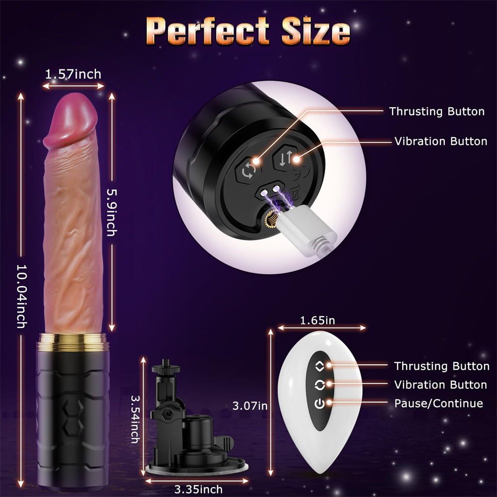 Thrust Realistic Dildo Remote Control with Suction Cup