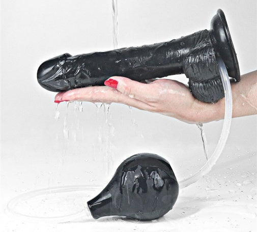 Black Squirting Dildo 9 Inch