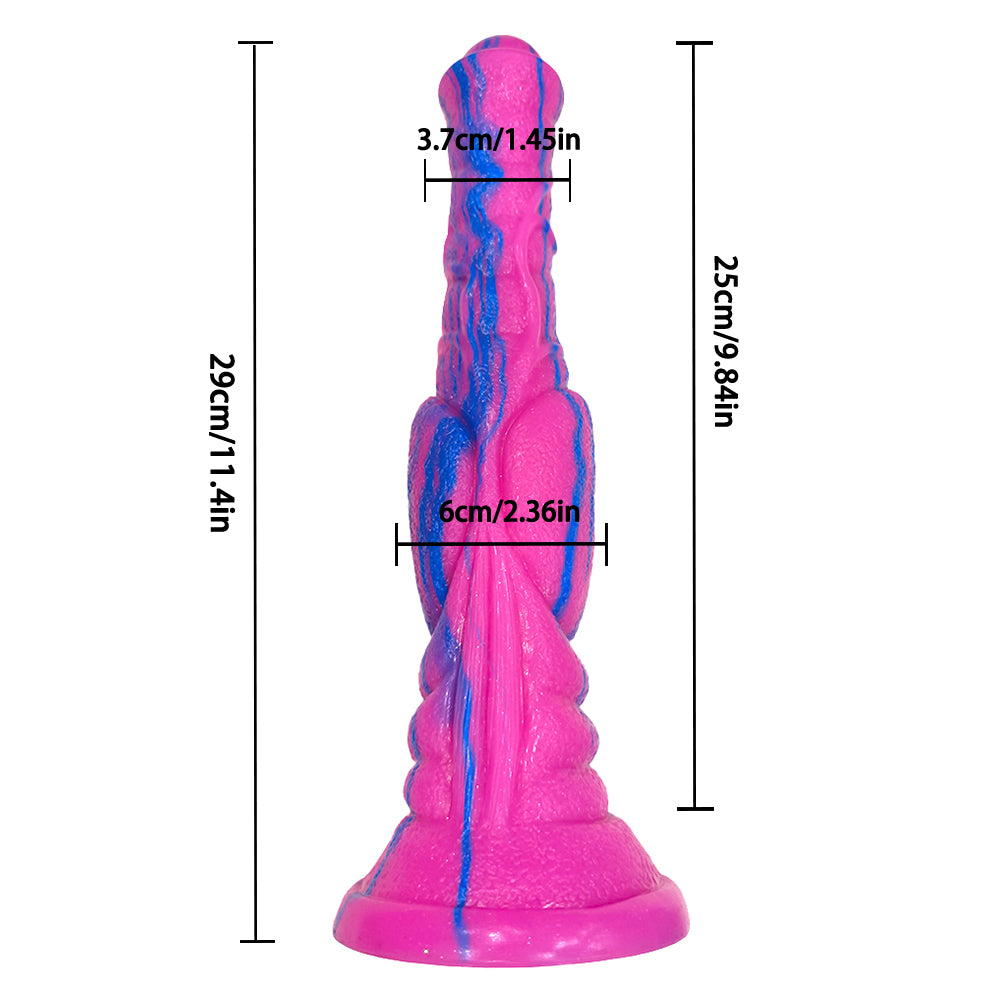 Pink Mixed Silicone Anal Horse Dildo