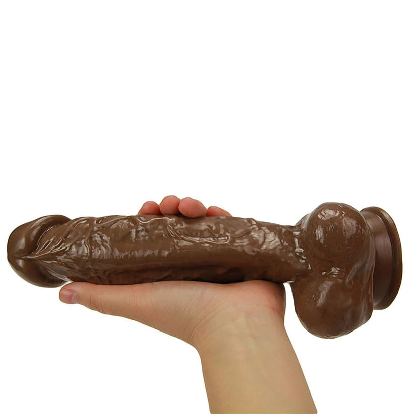 10 Inch Brown Realistic Penis Suction Cup