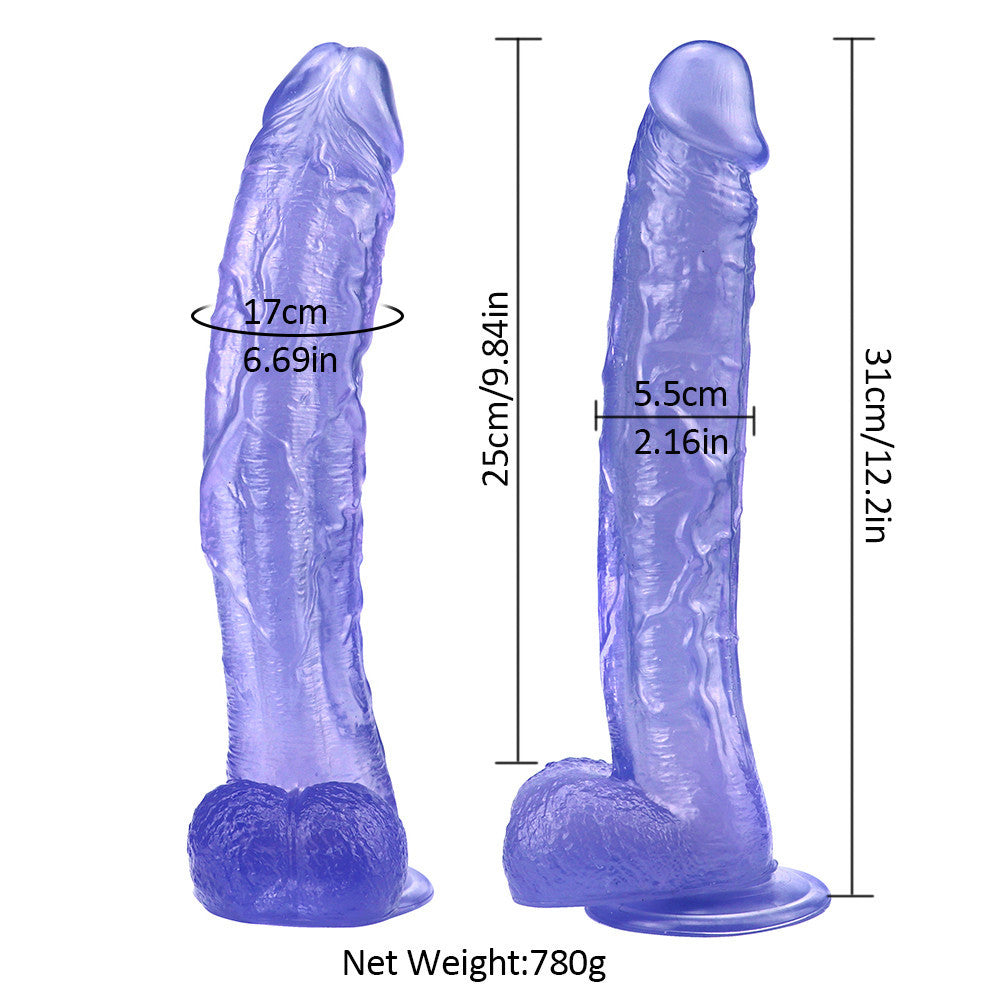 10 inch crooked mouth blue dildo