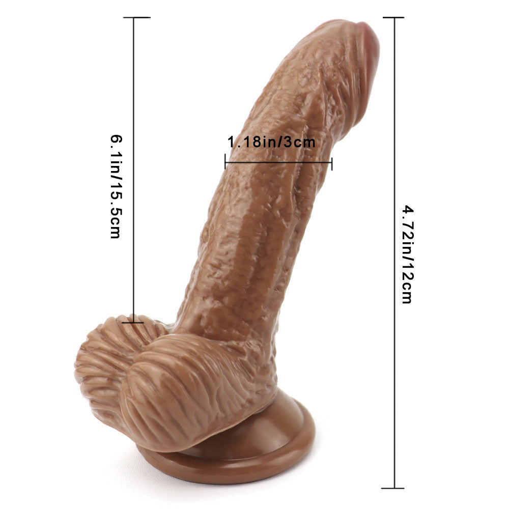 Brown curved dildo