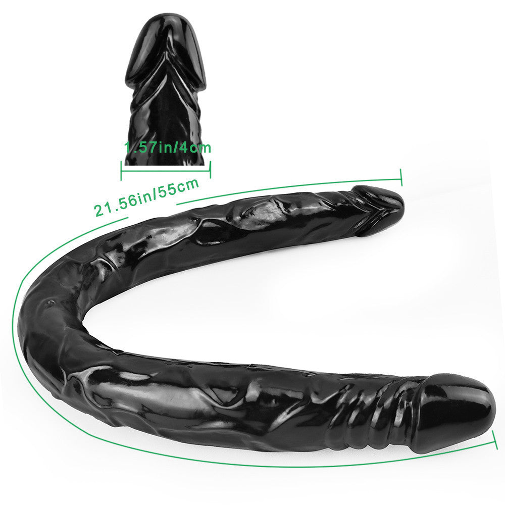 Double head 22 inch black dildo