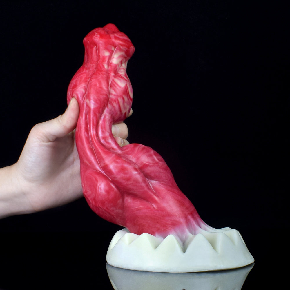 9 Inch Double Knot Red Dog Dildo