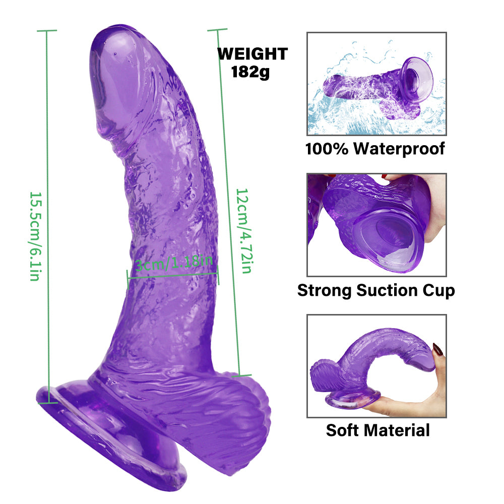 Purple curved dildo