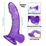 Load image into Gallery viewer, Purple curved dildo