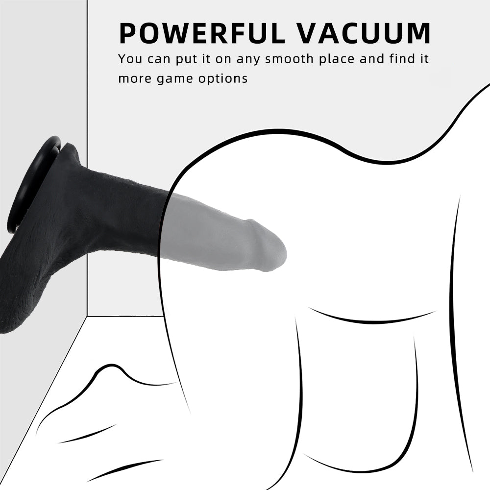 9 Inch Black Silicone Thick Big Dildo