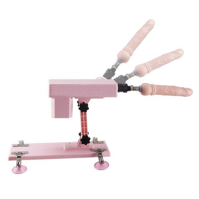 Pink Female Sex Machine with Dildo Accessories