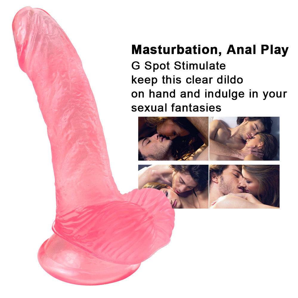 Pink curved dildo