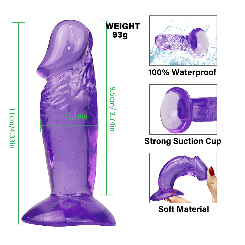 Short rough purple dildo