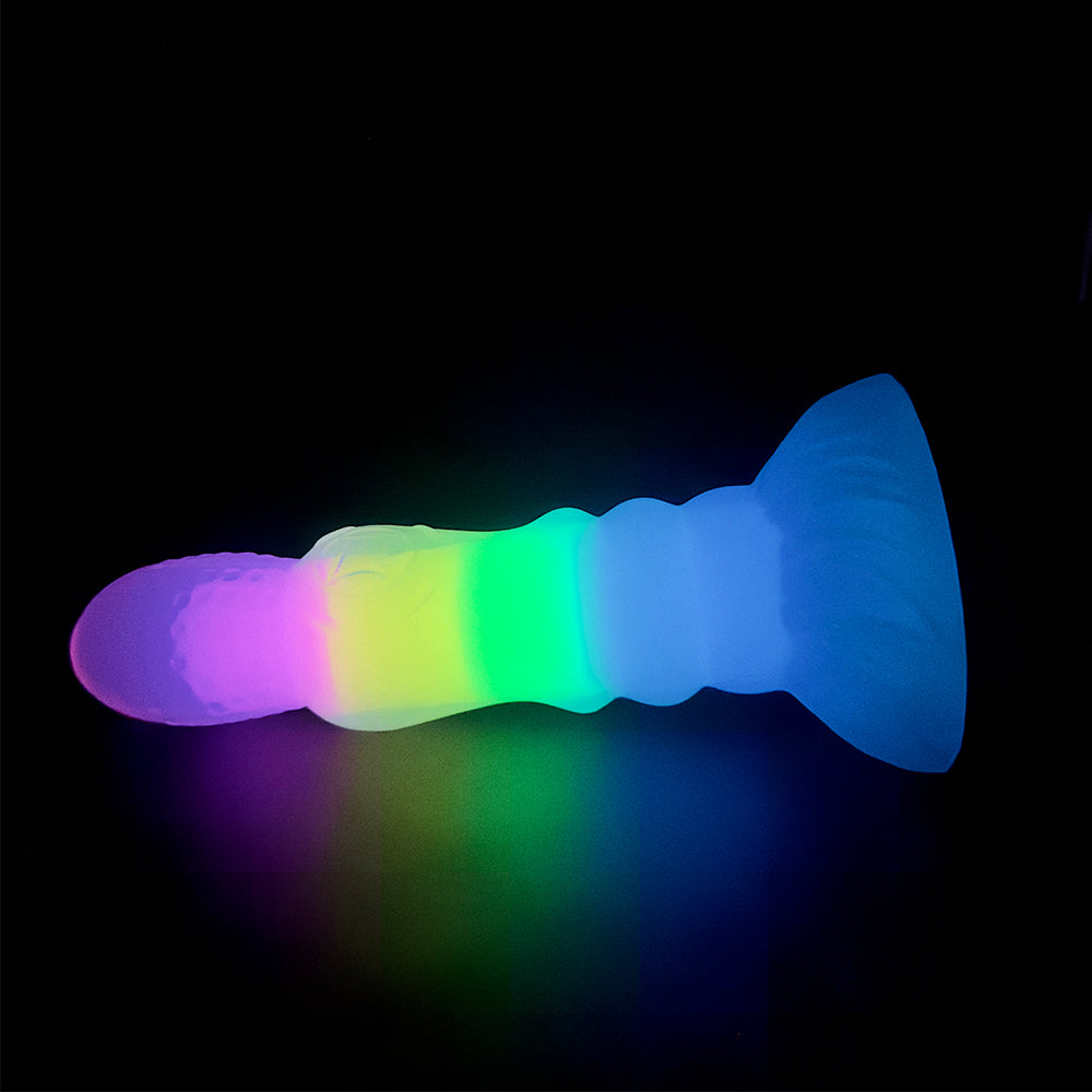 7 Inch Silicone Rainbow Light Up Butt Plug