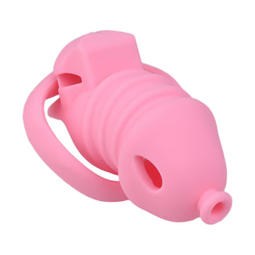 Pink Silicone Male Chastity Cage