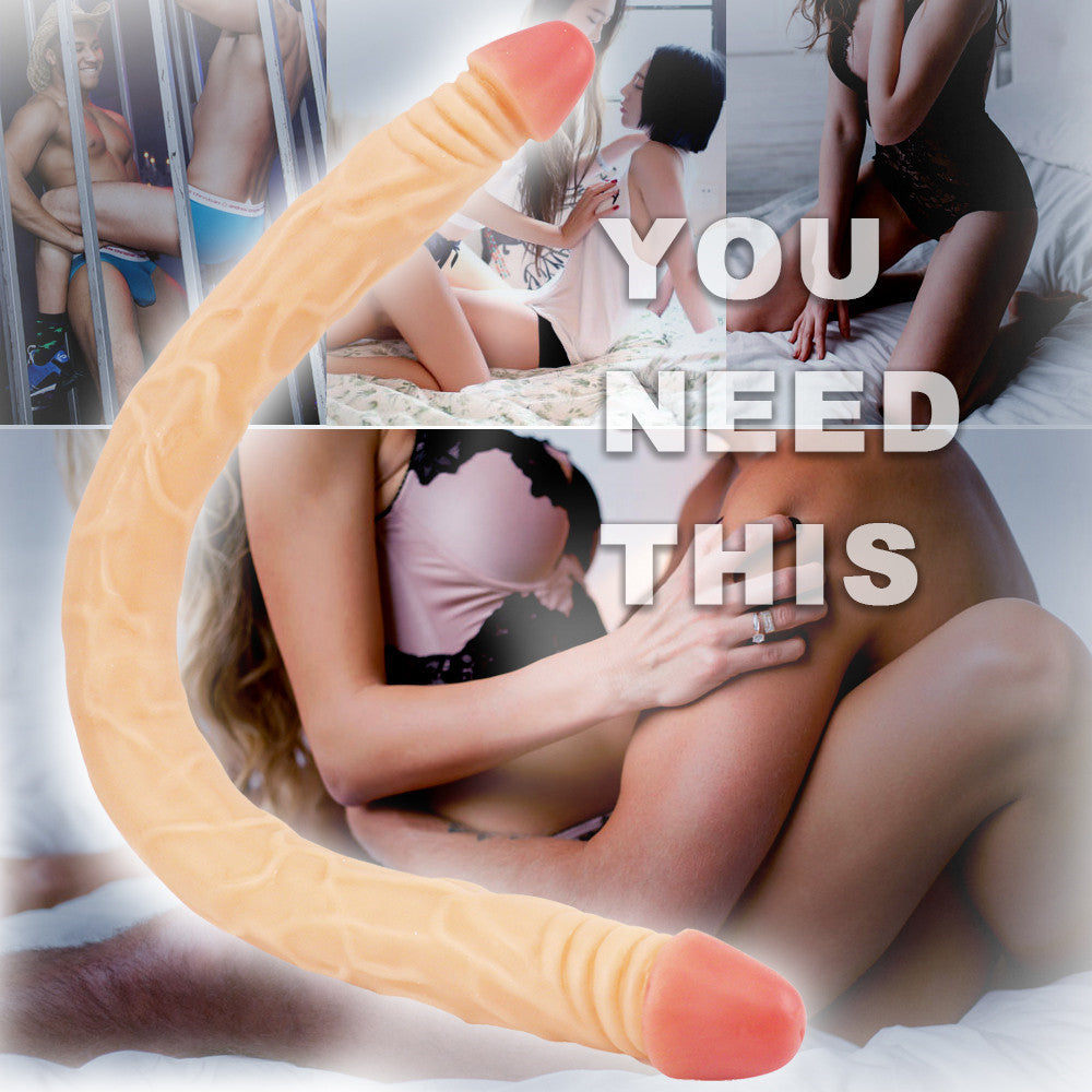 Double head 22 inch flesh color dildo