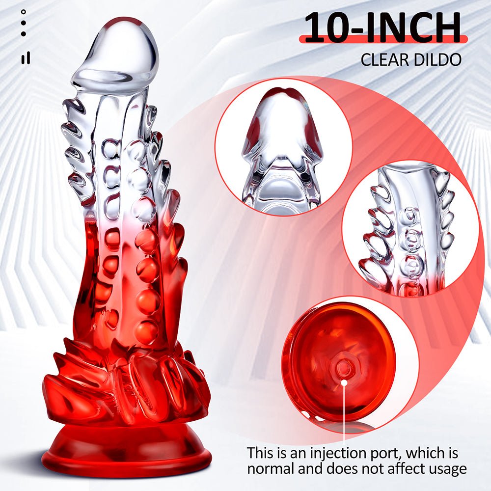 Clear Dragon Dildo Scaly Texture