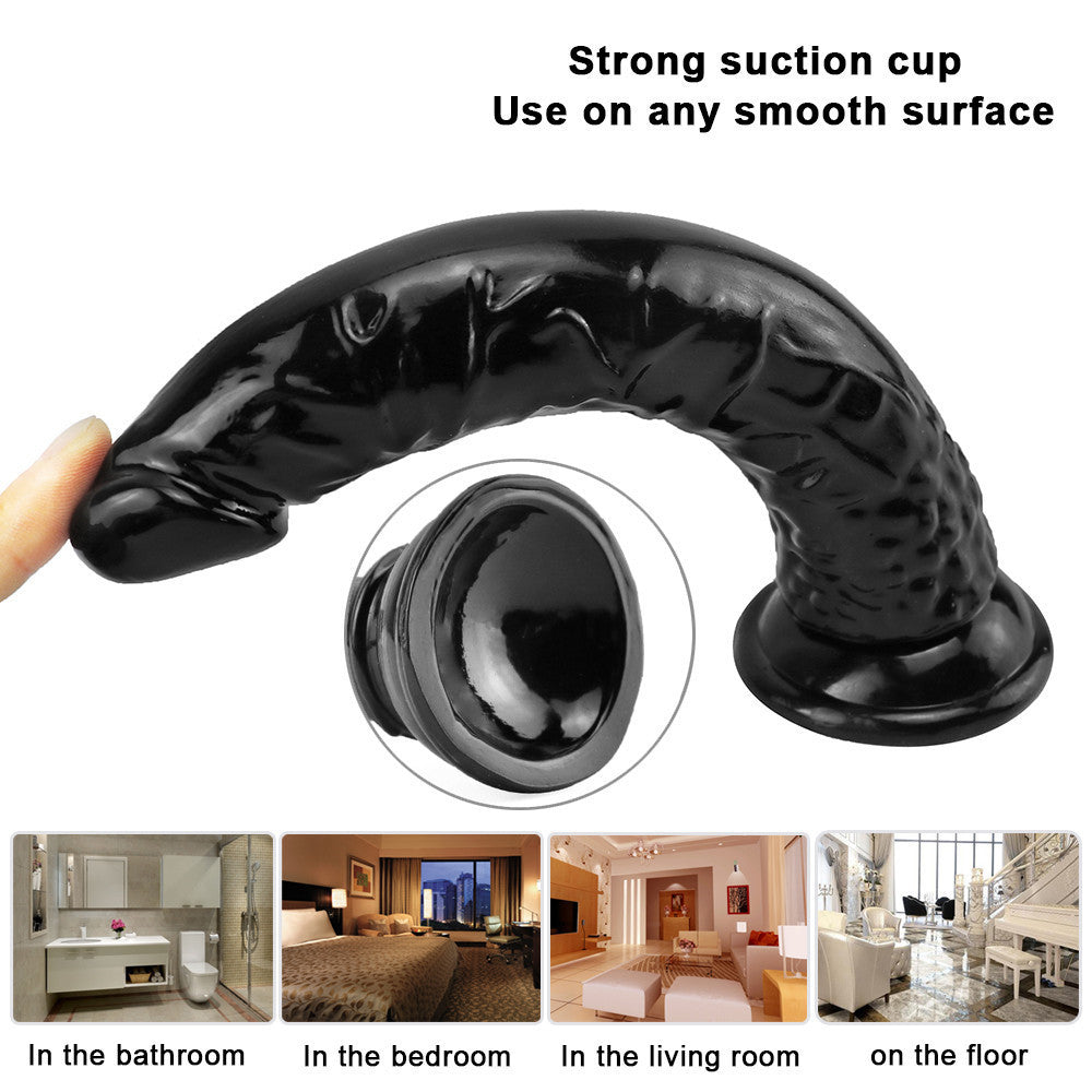 8 Inch black PVC Suction Cup dildo