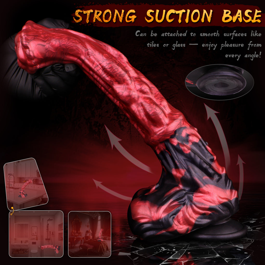 12 inch Bumpy Red Animal Fantasy Horse Dildo