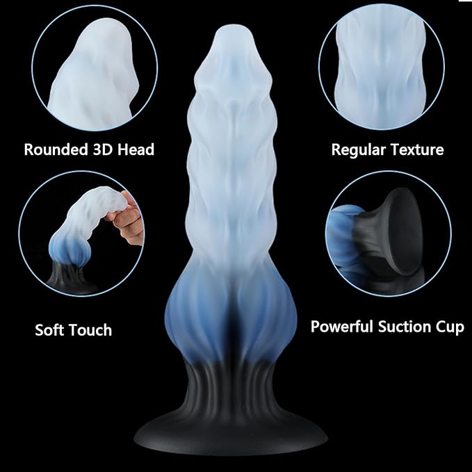 Fantasy Ice Wolf Rib Silicone Dildo