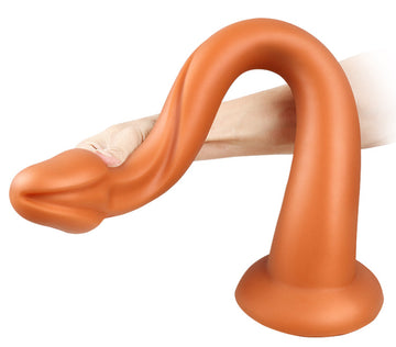 18 Inch Slim Gold Snake Dildo for Anal Play