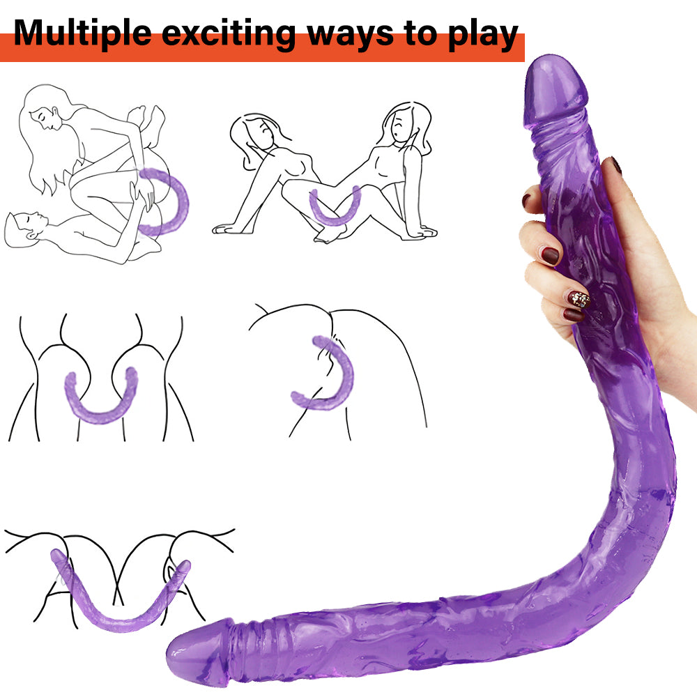 Double head 22 inch purple dildo