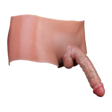 7.5 inch Cock Sleeve Hollow Silicone Dildo Panties