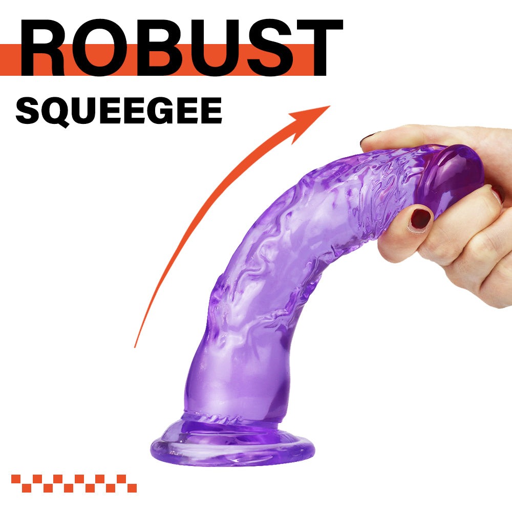 8 Inch extra straight purple dildo