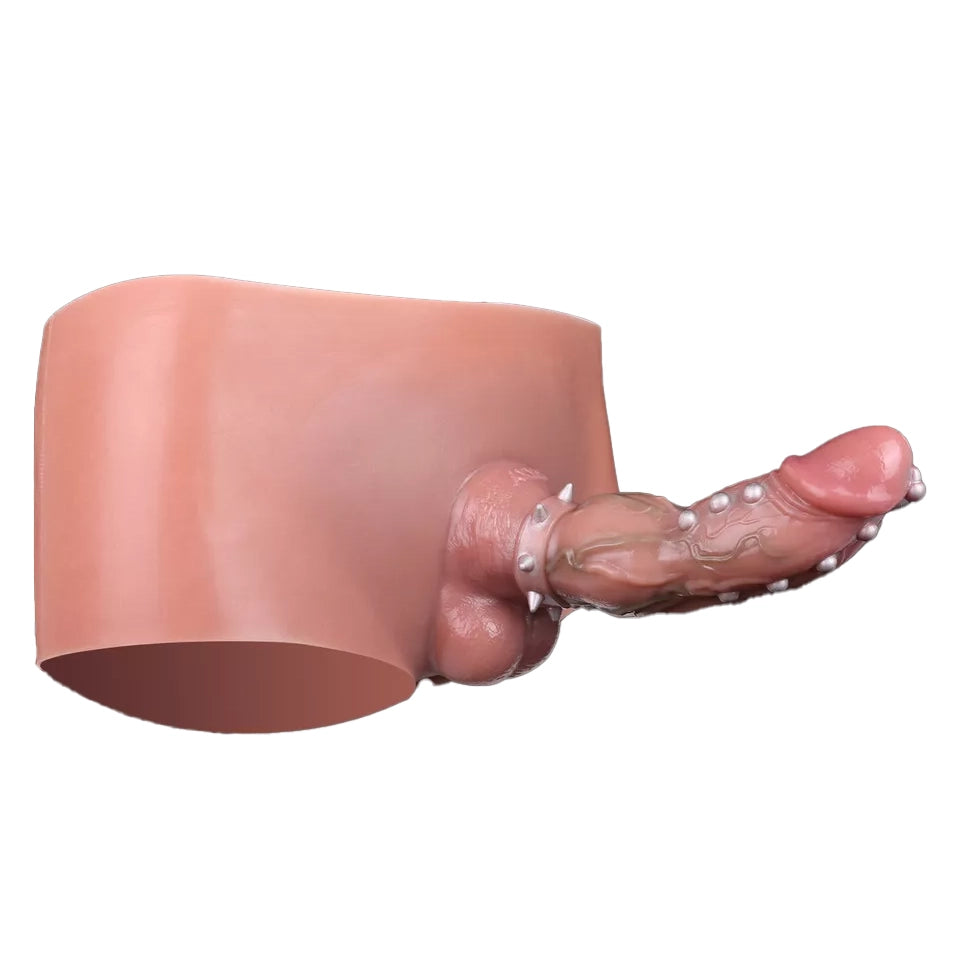 7 Inch Spiked Rivet Hollow Dildo Panties