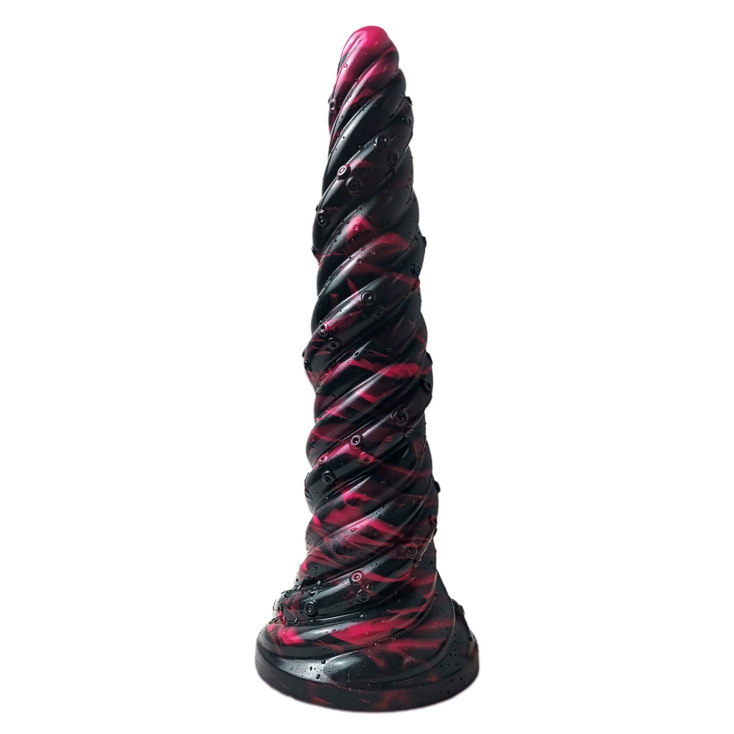 Ribbed Anal Dildo Black 10 inch