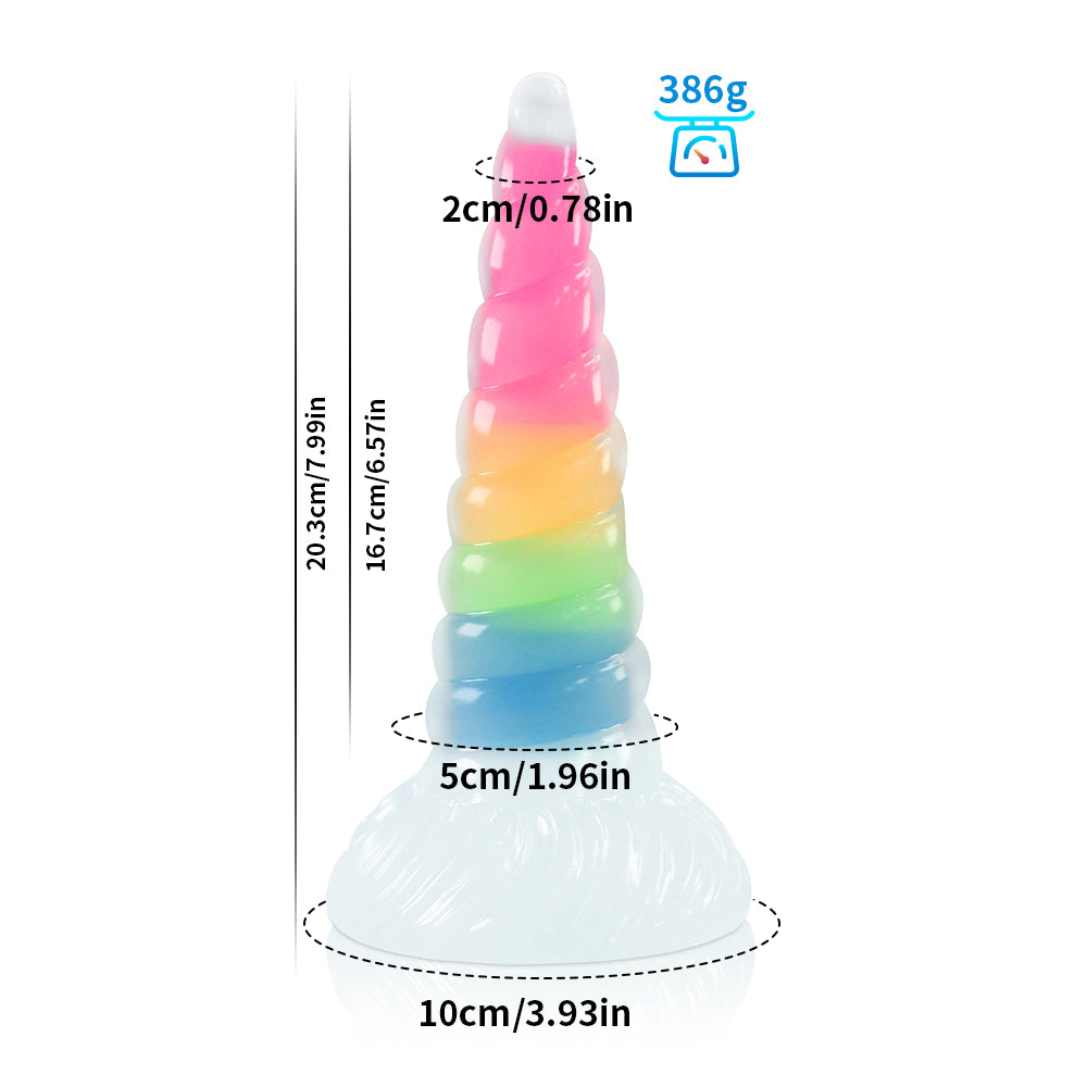 Rainbow Glowing Unicorn Dildo