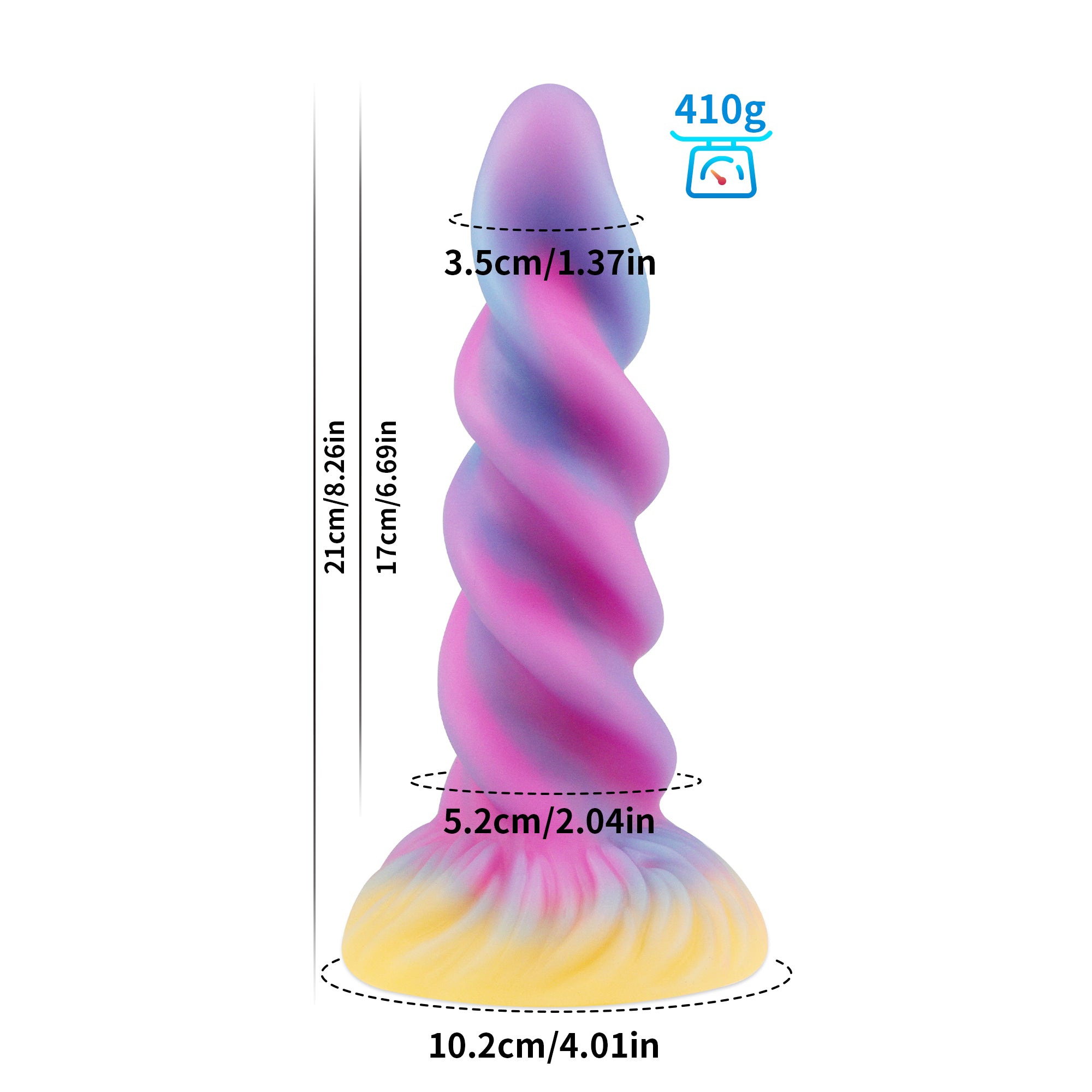 Spiral Colorful Silicone Anal Dildo