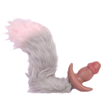 4.7 Inch Realistic Vibrating Fox Tail Butt Plug