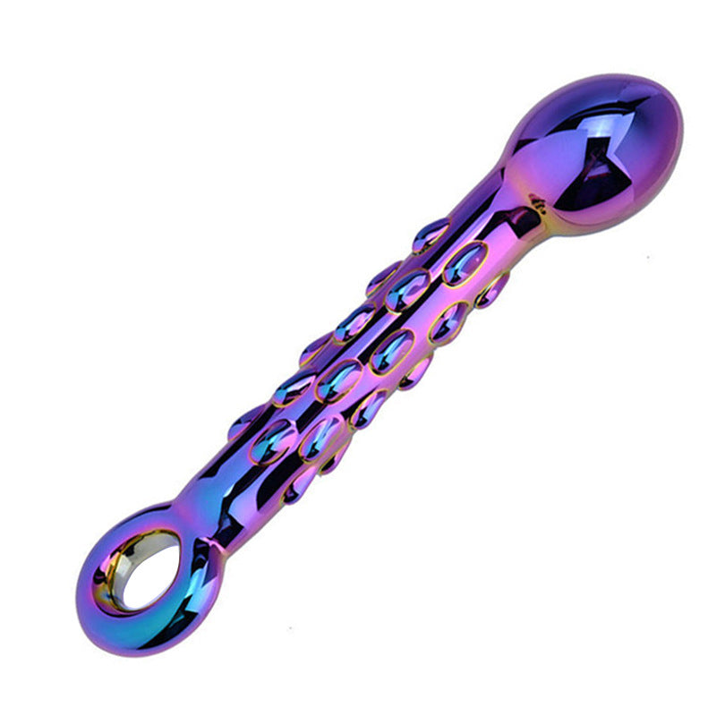 Purple Glass G-spot Anal Studded Dildo