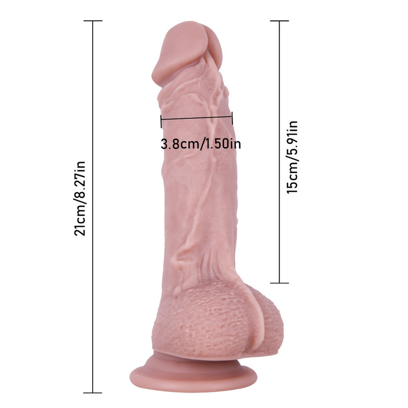 Soft Flesh Silicone Realistic 8 in Dildo