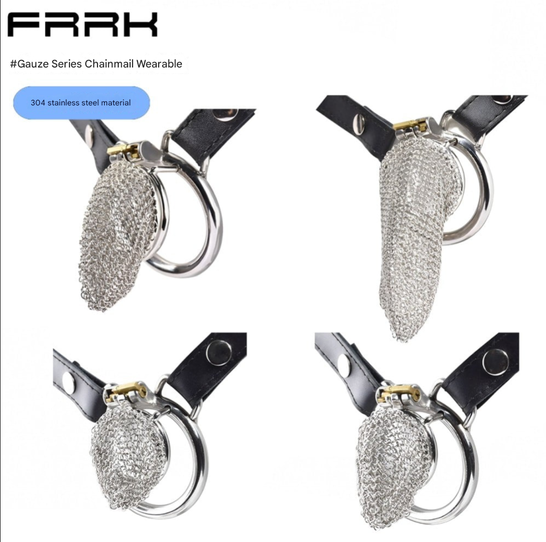 Silver Mesh Male Metal Chastity Cage