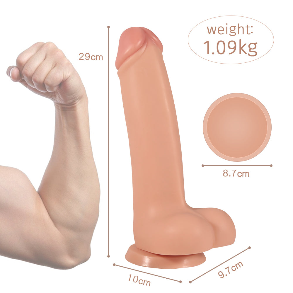 Flesh Pvc Curved Realistic Dildo